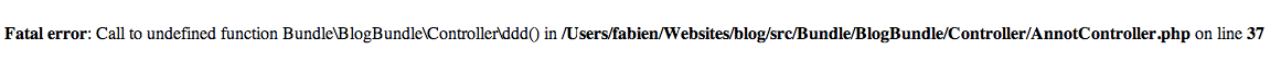 A fatal error in Symfony 2.0 and 2.1