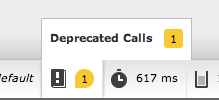 Deprecated calls logged in the web debug toolbar