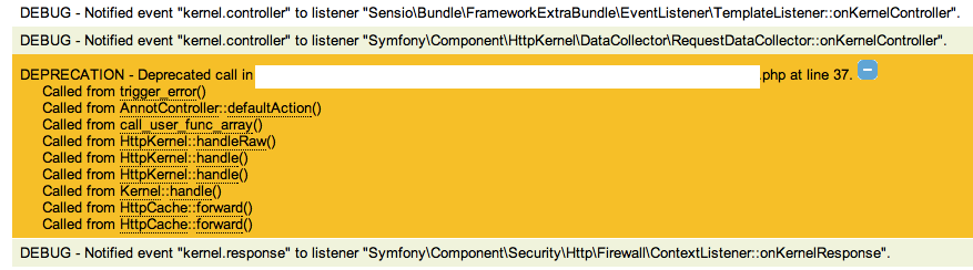 Deprecated calls logged in the profiler