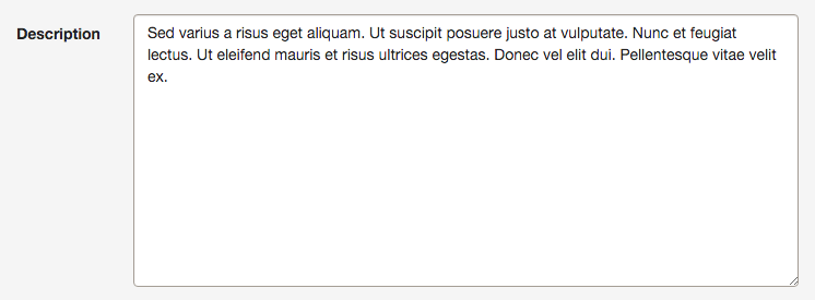 Default textarea for text elements