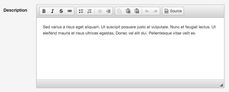 Default WYSIWYG editor