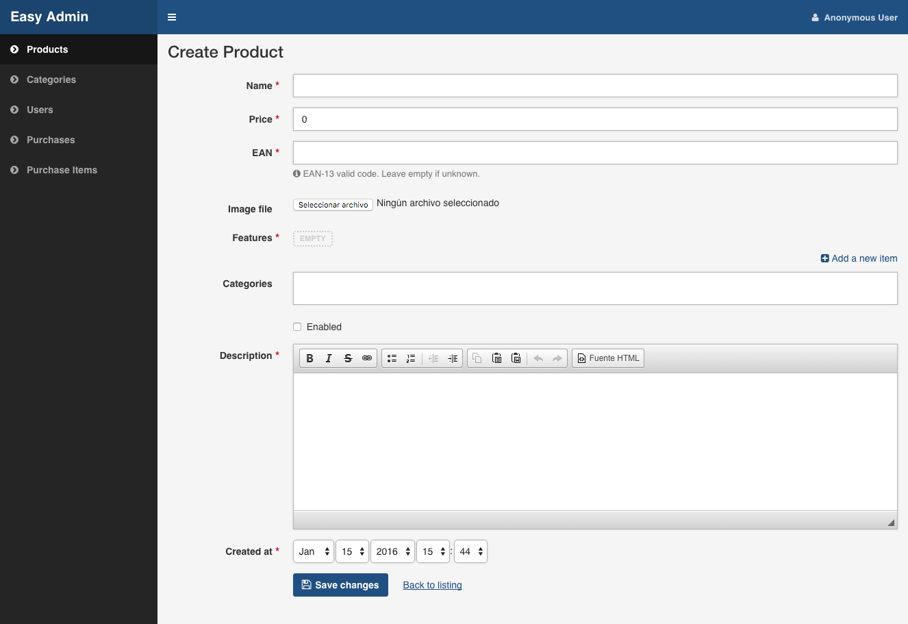 Default horizontal form style