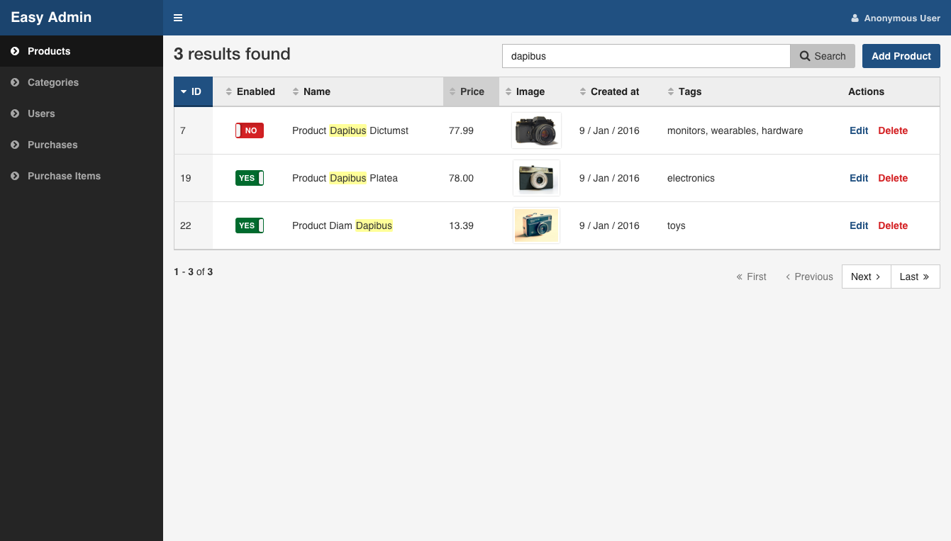 Search view interface