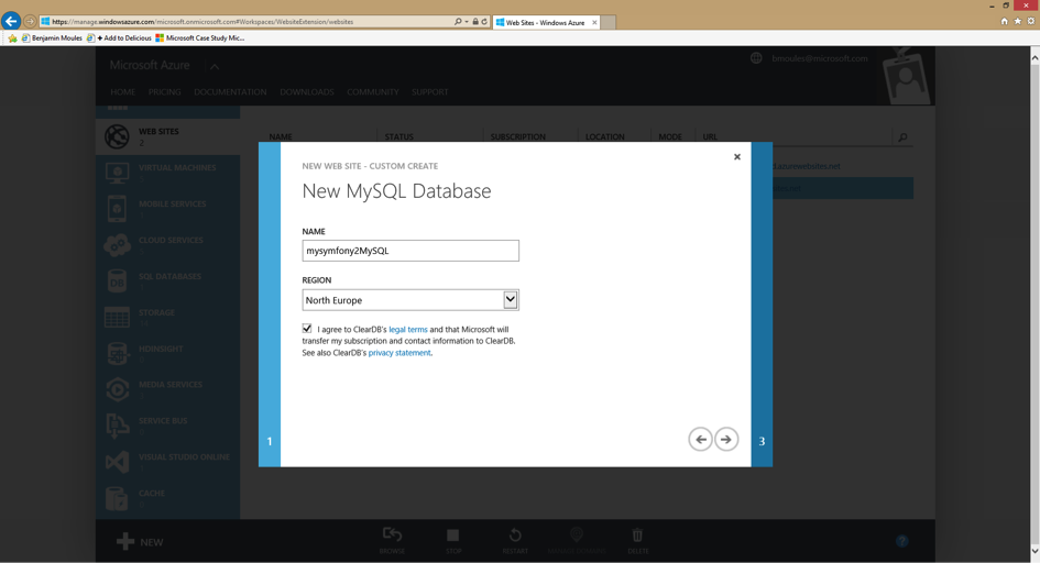 Setup the MySQL database