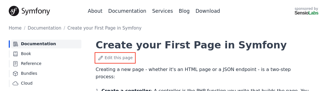 The "Edit this page" button is located directly below the first heading.