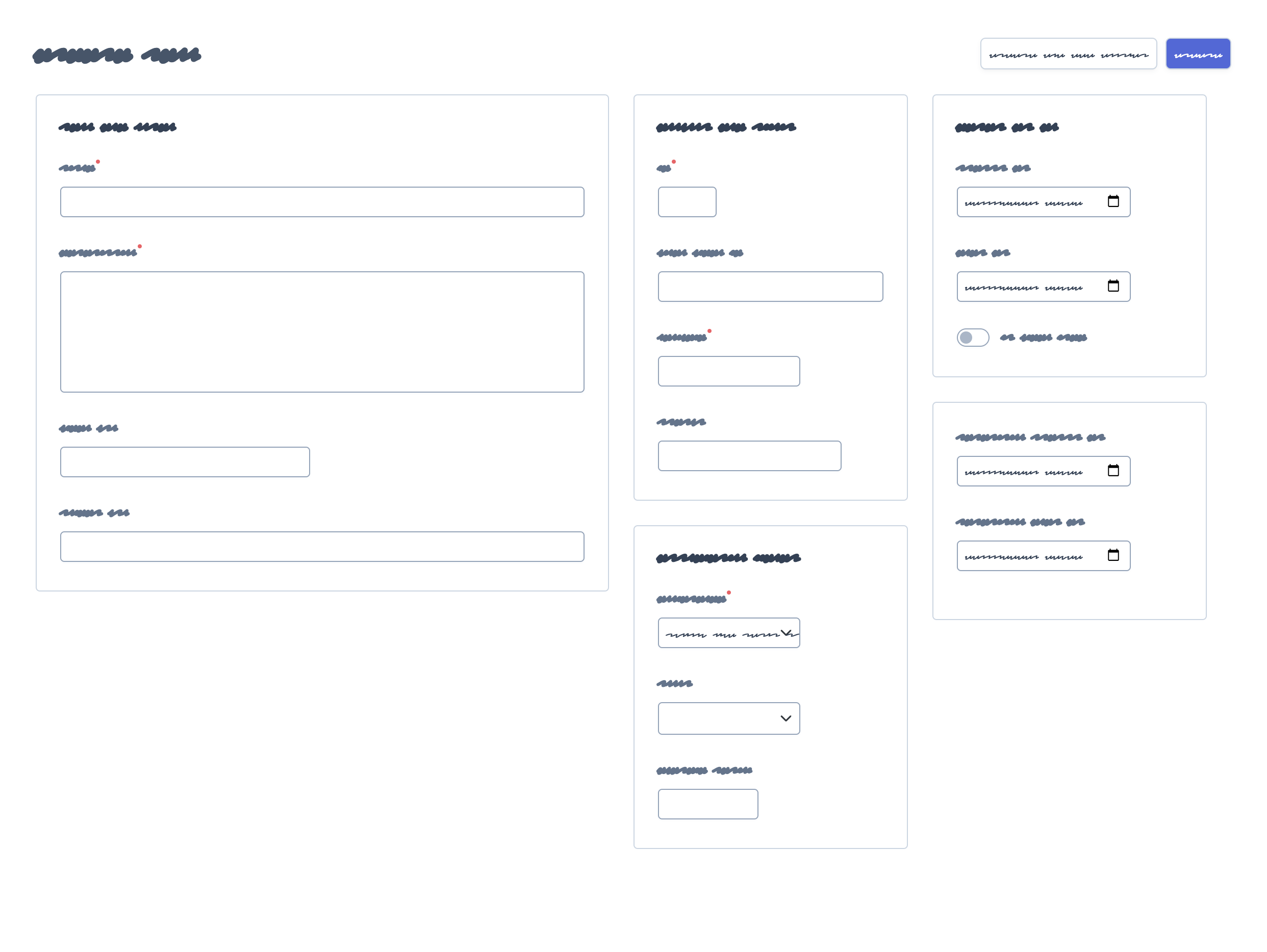 EasyAdmin form that uses three columns and several fieldsets to group fields