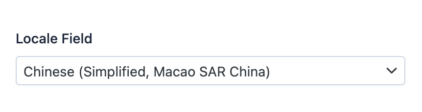 Default style of EasyAdmin locale field