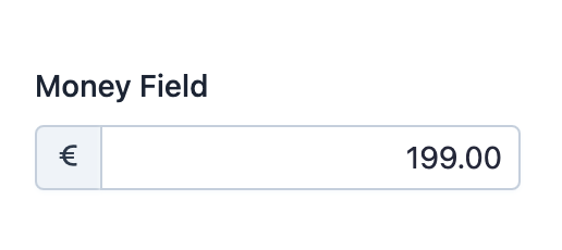 Default style of EasyAdmin money field