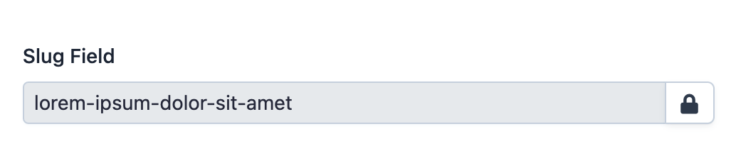 Default style of EasyAdmin slug field