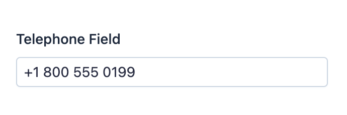 Default style of EasyAdmin telephone field