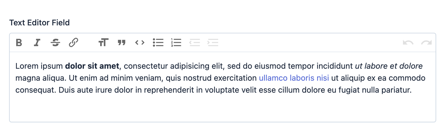 Default style of EasyAdmin text editor field