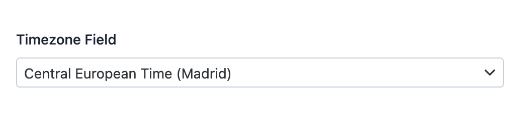 Default style of EasyAdmin timezone field