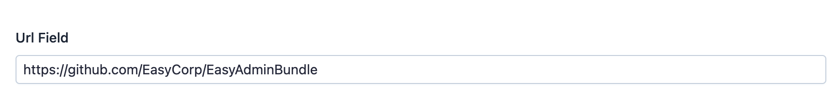 Default style of EasyAdmin URL field