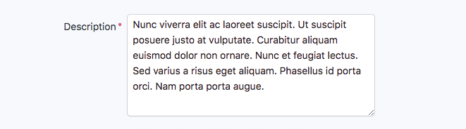 Default textarea for text elements