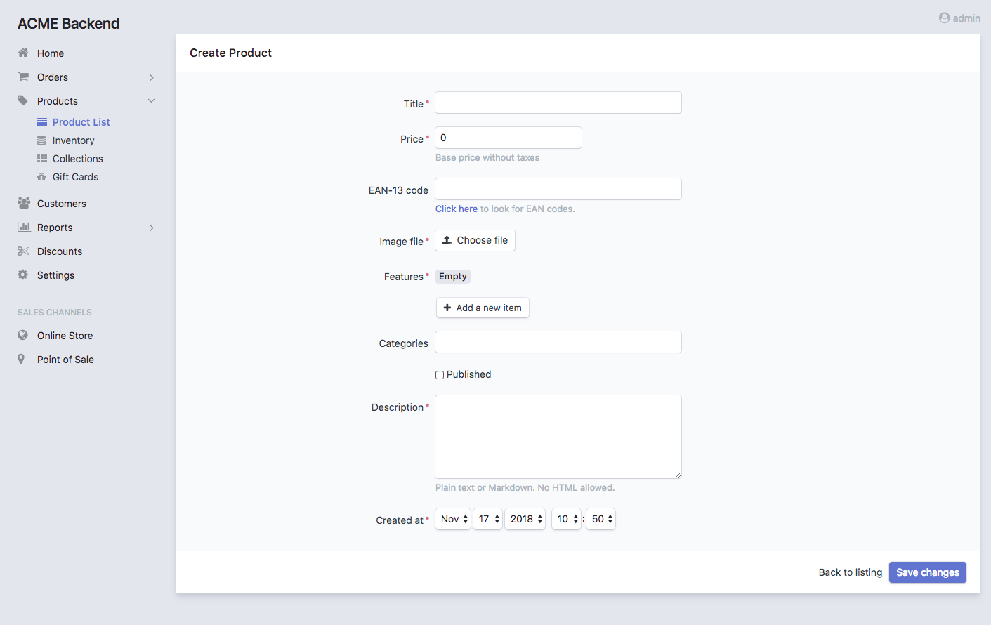 Default form style
