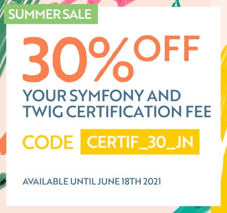30% OFF in Symfony and Twig certifications