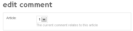 Tooltip in the edit view of the comment module