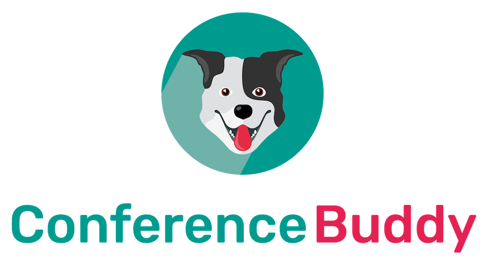 Conference Buddy Logo - a dog with a red tongue sticking out