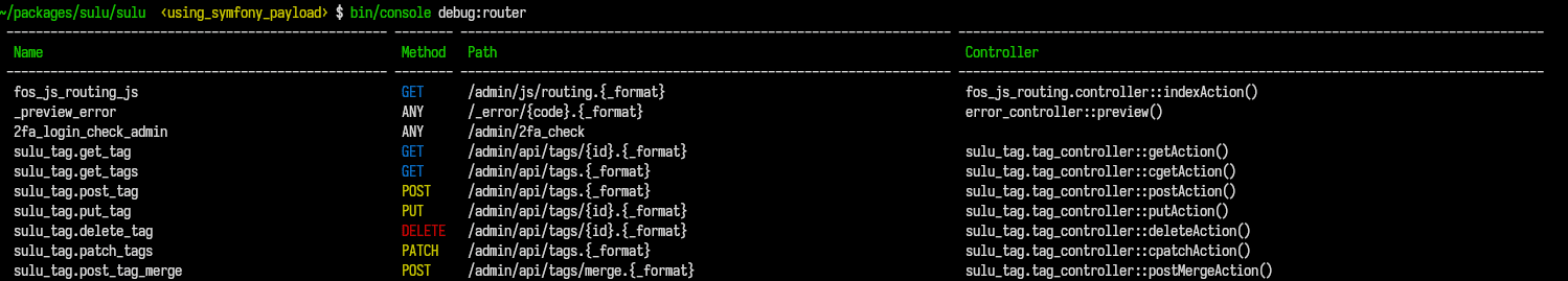 Updated debug Router output after Symfony 7.4